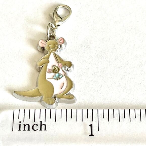 Vtg Disney Kanga Roo Winnie the Pooh Clip On Charm Zipper Pull Purse Bag Signed - Picture 7 of 8
